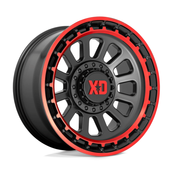 XD XD856 OMEGA 20X10 -18 SATIN BLACK MACHINED LIP WITH RED TINT XD85621035918N
