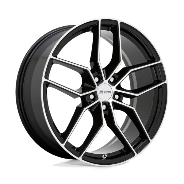 Petrol P5C 18X8 35 GLOSS BLACK W/ MACHINED FACE 1880P5C355120B76