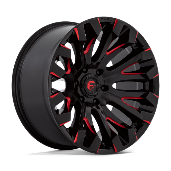 Fuel 1PC D829 QUAKE 20X9 1 GLOSS BLACK MILLED RED TINT D8292090B450