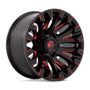 Fuel 1PC D829 QUAKE 20X10 -18 GLOSS BLACK MILLED RED TINT D82920001747