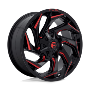 Fuel 1PC D755 REACTION 20X9 20 GLOSS BLACK MILLED WITH RED TINT D75520901757