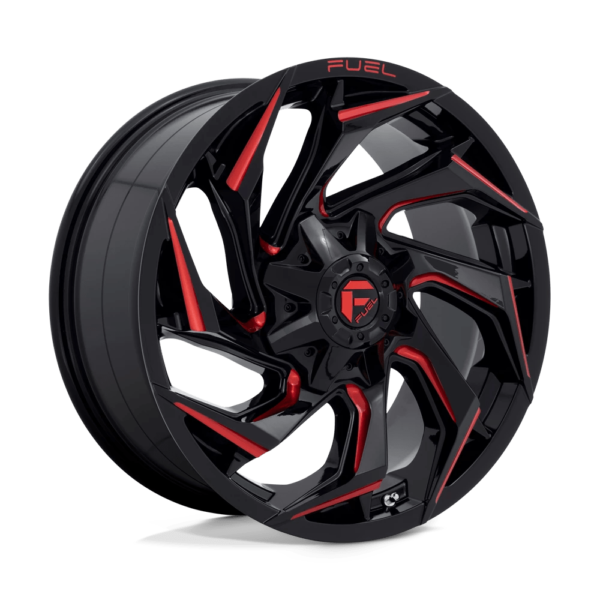 Fuel 1PC D755 REACTION 20X9 20 GLOSS BLACK MILLED WITH RED TINT D75520901757