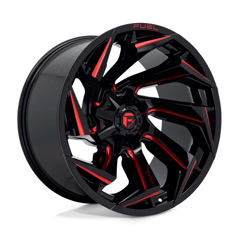 Fuel 1PC D755 REACTION 22X12 -44 GLOSS BLACK MILLED WITH RED TINT D75522208247