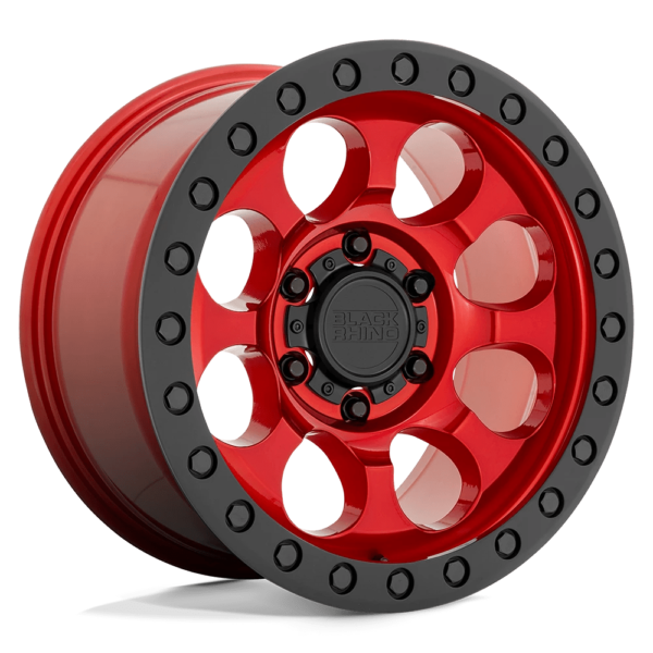 Black Rhino RIOT 17X8.5 -38 CANDY RED W/ BLACK RING & BOLTS 1785RIT-85127R71