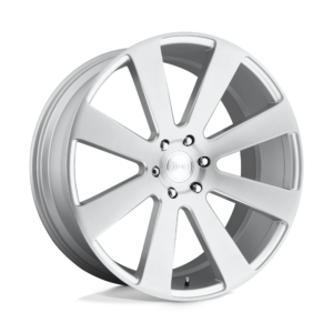 DUB 1PC S213 8-BALL 24X10 30 GLOSS SILVER BRUSHED S213240077+30