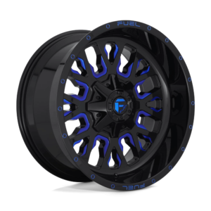Fuel 1PC D645 STROKE 18X9 -12 GLOSS BLACK BLUE TINTED CLEAR D64518908245