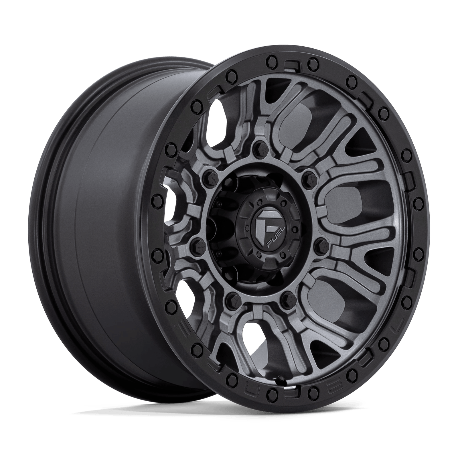 Fuel 1PC D825 TRACTION 17X9 1 MATTE GUNMETAL WITH BLACK RING D82517908450