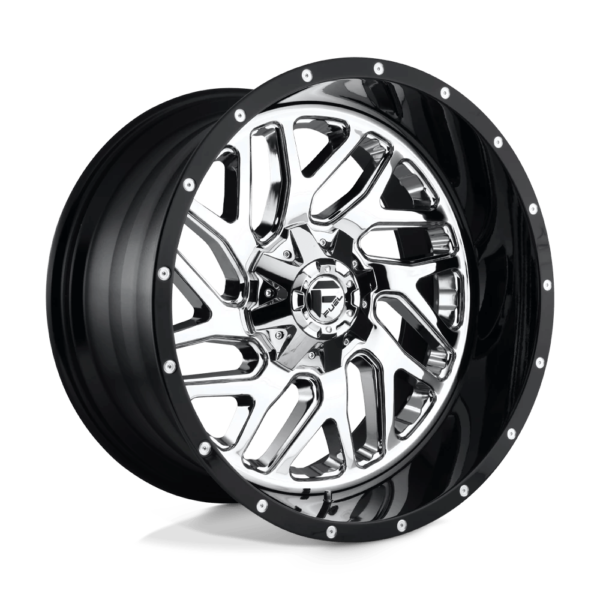Fuel 2PC D211 TRITON 20X10 -19 CHROME PLATED GLOSS BLACK LIP D21120007047