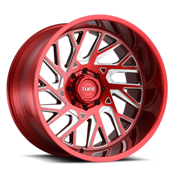 Tuff T4B 22X12 -45 CANDY RED W/ MILLED SPOKE 2212T4B-58180R25L