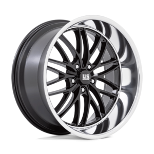 US Mag 1PC U138 SANTA CRUZ 22X10.5 0 GLOSS BLACK WITH DIAMOND CUT LIP U13822057357