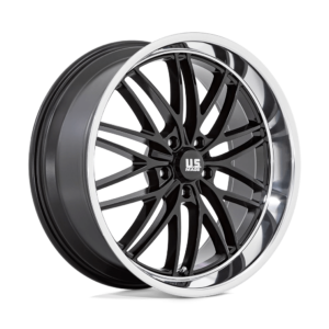 US Mag 1PC U138 SANTA CRUZ 22X9 15 GLOSS BLACK WITH DIAMOND CUT LIP U13822907355