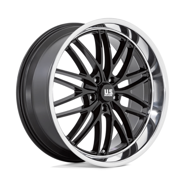 US Mag 1PC U138 SANTA CRUZ 22X9 15 GLOSS BLACK WITH DIAMOND CUT LIP U13822907355