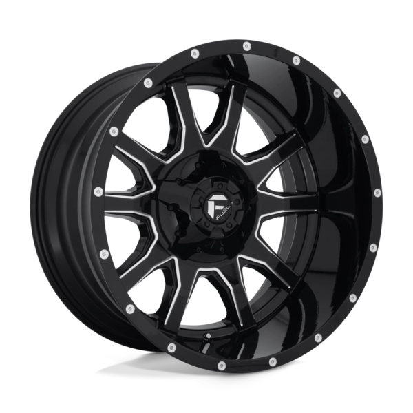 Fuel 1PC D627 VANDAL 22X12 -43 GLOSS BLACK MILLED D62722201747