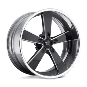 American Racing Vintage VN472 BURNOUT 18X12 XX TWO-PIECE BLACK MILLED CENTER POLISHED RIM VN472812XX