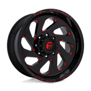 Fuel 1PC D638 VORTEX 20X12 -44 GLOSS BLACK RED TINTED CLEAR D63820208447