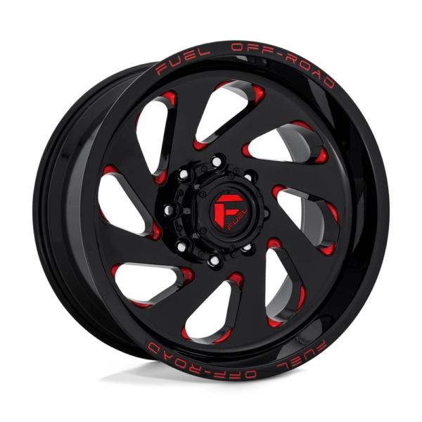Fuel 1PC D638 VORTEX 20X12 -44 GLOSS BLACK RED TINTED CLEAR D63820208447