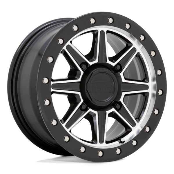 Black Rhino Powersports WEBB UTV 14X7 36 GLOSS BLACK WITH MACHINED FACE 1470WEB364156F32