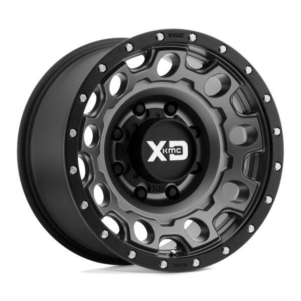 XD XD129 HOLESHOT 17X9 -12 MATTE GRAY W BLACK REINFORCING RING XD12979080412N