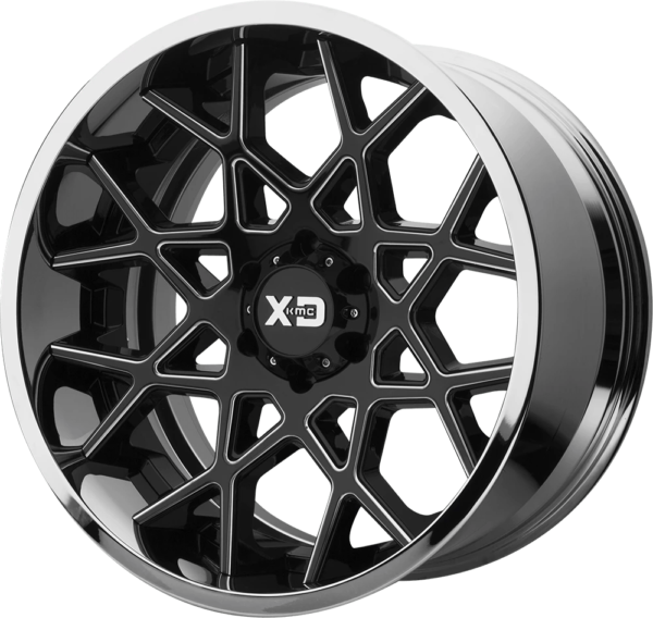 XD XD203 CHOPSTIX 22X10 -18 GLOSS BLACK MILLED CENTER CHROME LIP XD203-22105018NBC