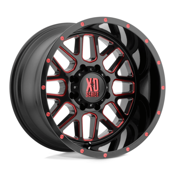 XD XD820 GRENADE 20X9 18 SATIN  BLACK MILLED WITH RED CLEAR COAT XD82029063918RC