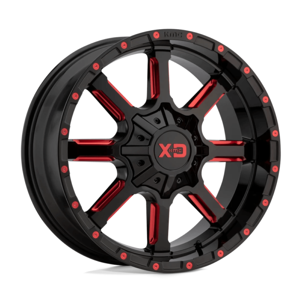 XD XD838 MAMMOTH 20X9 18 GLOSS BLACK MILLED WITH RED TINT CLEAR COAT XD83829086918