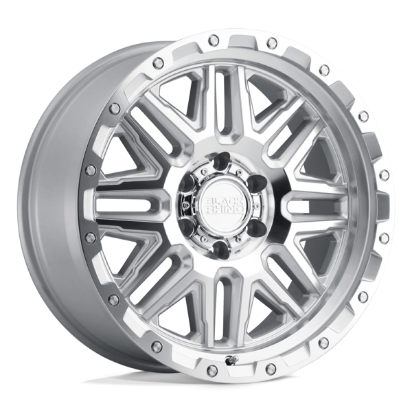 Black Rhino ALAMO 17X9 12 SILVER W/ MIRROR FACE & STAINLESS BOLTS 1790ALA126140S12