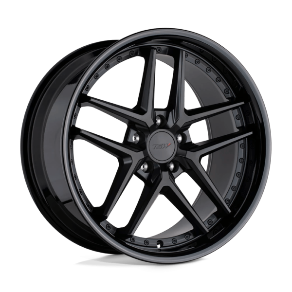 TSW PREMIO 19X9.5 40 MATTE BLACK W/ GLOSS BLACK LIP 1995REM405120B76
