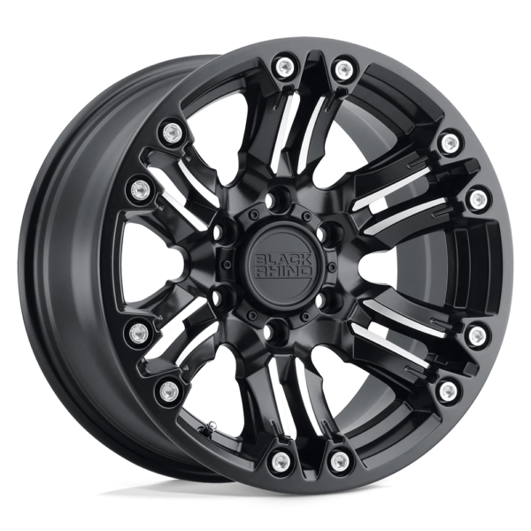 Black Rhino ASAGAI 18X9.5 12 MATTE BLACK & MACHINED W/ STAINLESS BOLTS 1895ASG126140M12