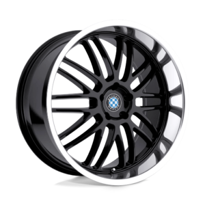Beyern MESH 19X8.5 40 GLOSS BLACK W/ MIRROR CUT LIP 1985BYM405120B72