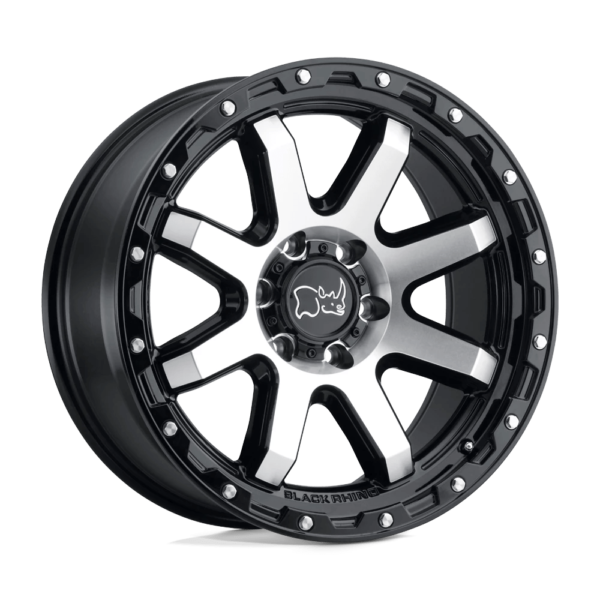 Black Rhino COYOTE 18X9 -18 GLOSS BLACK W/ MACHINED FACE & STAINLESS BOLTS 1890CYT-88170B25