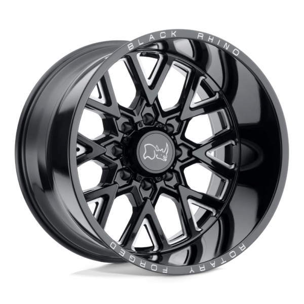 Black Rhino GRIMLOCK 22X11.5 -44 GLOSS BLACK & MILLED 2215GRM-48180B25