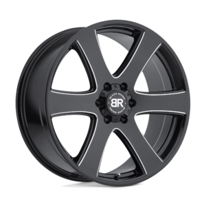 Black Rhino HAKA 22X9.5 30 GLOSS BLACK W/ MILLED SPOKES 2295HAK306135B87