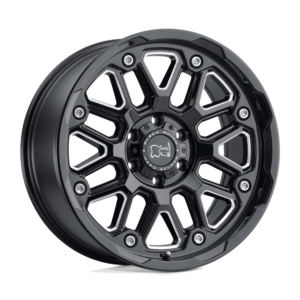 Black Rhino HOLLISTER 17X9.5 6 GLOSS BLACK W/ MILLED SPOKES 1795HSR068170B25