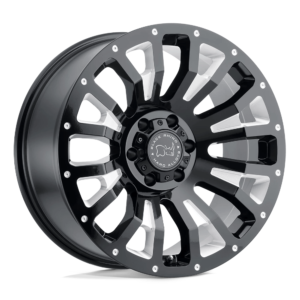 Black Rhino PINATUBO 20X12 -44 GLOSS BLACK W/ MILLED INSIDE WINDOW 2012PNT-48180B25