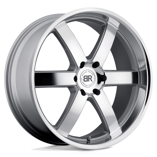 Black Rhino PONDORA 20X8.5 18 SILVER W/ MACHINE FACE & LIP 2085PND186140S12