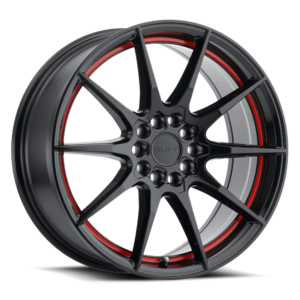 Ruff SPEEDSTER 17X7.5 38 GLOSS BLACK W/ RED STRIPE 1775SPD385D84F72