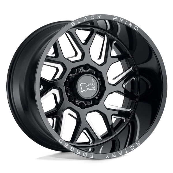 Black Rhino REAPER 22X14 -76 GLOSS BLACK & MILLED 2214RPR-68165B22
