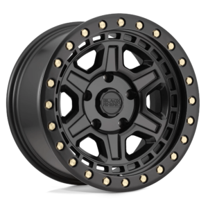 Black Rhino RENO 17X8.5 -38 MATTE BLACK W/ BRASS BOLTS 1785REN-85127M71