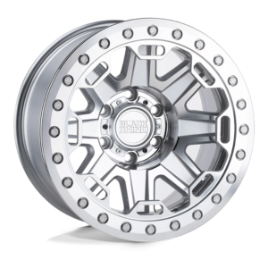 Black Rhino RIFT BEADLOCK 17X8.5 -38 SILVER W/ MIRROR FACE & MACHINED RING 1785RFT-85114S71