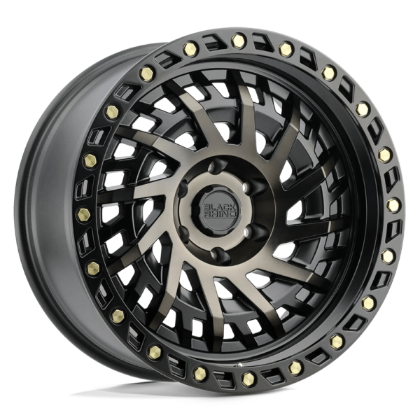 Black Rhino SHREDDER 18X9.5 12 MATTE BLACK W/ MACHINED DARK TINT 1895SHD126140M12