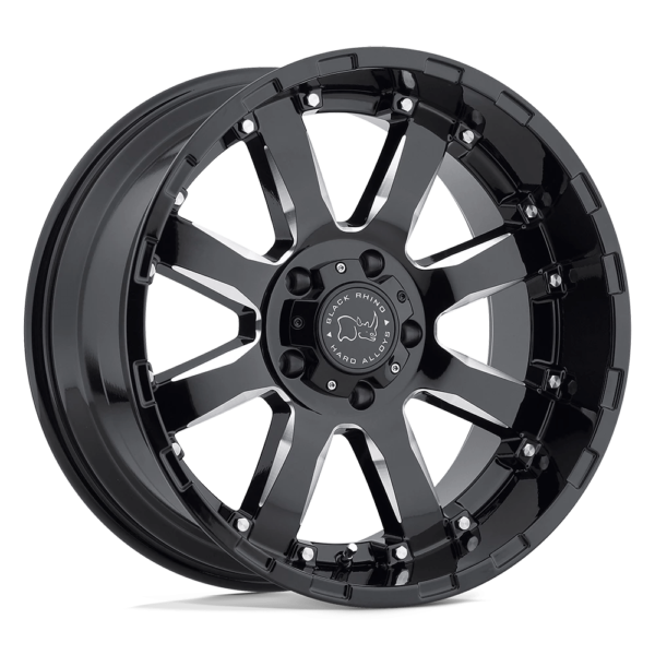 Black Rhino SIERRA 17X9 -12 GLOSS BLACK W/ MILLED SPOKES 1790SRA-28165B22