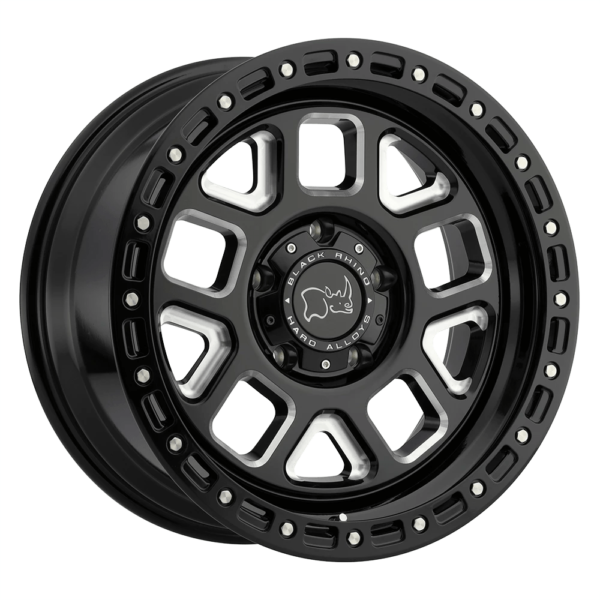 Black Rhino ALPINE 20X9.5 12 GLOSS BLACK W/ MILLED SPOKES 2095ALP126135M87