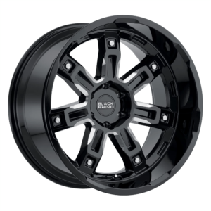 Black Rhino LOCKER 17X9.5 0 GLOSS BLACK W/ MILLED SPOKES 1795LKR005140B78