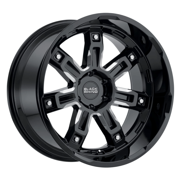 Black Rhino LOCKER 17X9.5 0 GLOSS BLACK W/ MILLED SPOKES 1795LKR005140B78