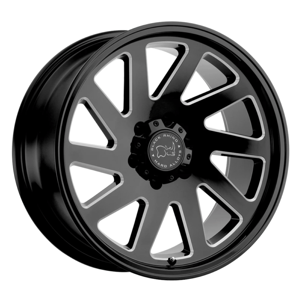 Black Rhino THRUST 20X12 -44 GLOSS BLACK W/ MILLED SPOKES 2012THR-46140B12