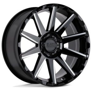 Black Rhino TYPHOON 17X9.5 12 GLOSS BLACK W/ MILLED SPOKES 1795TYN126114B76