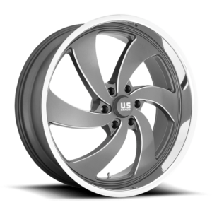 US Mag 1PC U133 DESPERADO 24X10 25 ANTHRACITE MILLED DIAMOND CUT MILLED U133240089+25L