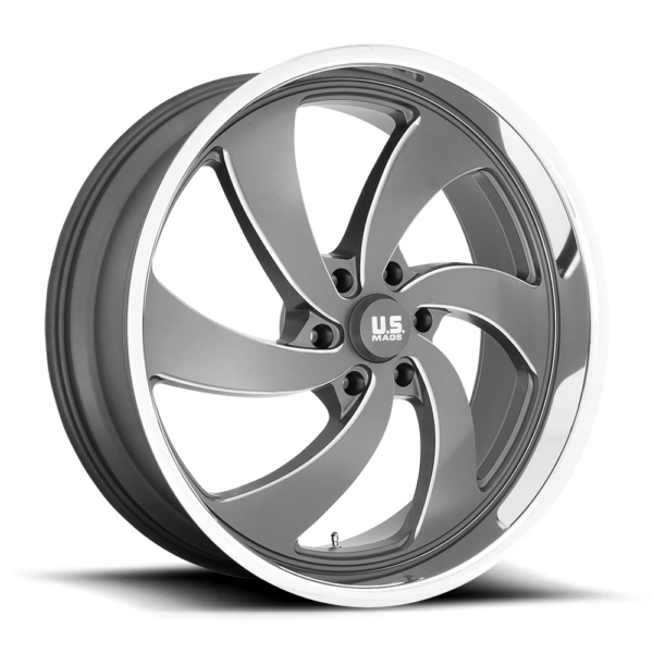 US Mag 1PC U133 DESPERADO 24X10 25 ANTHRACITE MILLED DIAMOND CUT MILLED U133240089+25L