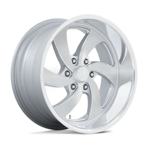 US Mag 1PC U134 DESPERADO 20X9.5 1 SILVER BRUSHED FACE MILLED DIAMOND CUT MILLED U1342095D8+01L